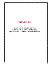 Chuyên đề Hoạt động huy động vốn tại ngân hàng công thương chi nhánh 2 – thành phố Hồ Chí Minh