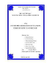 Đề tài Cơ chế điều hành lãi suất của nhtw ở một số nước và ở Việt Nam
