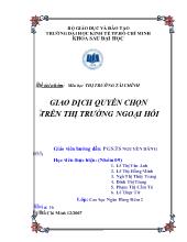 Đề tài Giao dịch quyền chọn trên thị trường ngoại hối