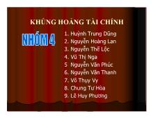 Đề tài Khủng hoảng tài chính một thất bại lớn về mặt chính trị