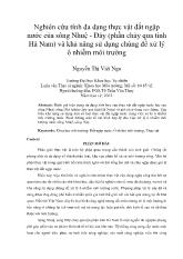 Đề tài Nghiên cứu tính đa dạng thực vật đất ngập nước của sông Nhuệ - Đáy (phần chảy qua tỉnh Hà Nam) và khả năng sử dụng chúng để xử lý ô nhiễm môi trường