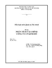 Đề tài Phân tích tài chính công ty cổ phần Kinh Đô