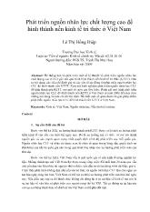 Đề tài Phát triển nguồn nhân lực chất lượng cao để hình thành nền kinh tế tri thức ở Việt Nam