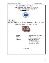 Đề tài Quản trị tài chính trong các doanh nghiệp FDI tại Việt Nam