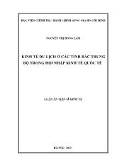 Luận án Kinh tế du lịch ở các tỉnh Bắc Trung Bộ trong hội nhập kinh tế quốc tế