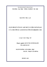 Luận văn Giải pháp nâng cao chất lượng đào tạo của trường cao đẳng công nghệ Bắc Hà