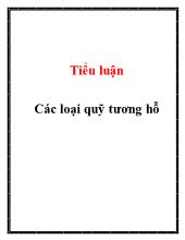 Tiểu luận Các loại quỹ tương hỗ