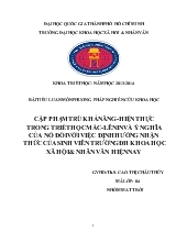 Tiểu luận Cặp phạm trù khả năng-Hiện thực trong triết học mác-lênin và ý nghĩa của nó đối với việc định hướng nhận thức của sinh viên trường đại học khoa học xã hội và nhân văn hiện nay