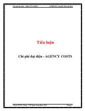 Tiểu luận Chi phí đại diện - AGENCY COSTS