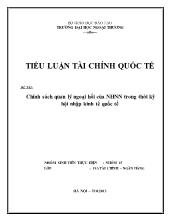 Tiểu luận Chính sách quản lý ngoại hối của NHNN trong thời kỳ hội nhập kinh tế quốc tế