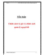 Tiểu luận Chính sách tỷ giá và chính sách quản lý ngoại hối