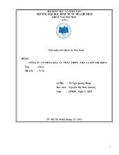 Tiểu luận Công ty cổ phần đầu tư phát triển nhà và đô thị idico