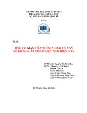 Tiểu luận Đầu tư gián tiếp nước ngoài và vấn đề kiểm soát vốn ở Việt Nam hiện nay