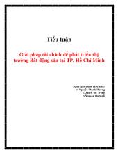Tiểu luận Giải pháp tài chính để phát triển thị trường Bất động sản tại TP. Hồ Chí Minh