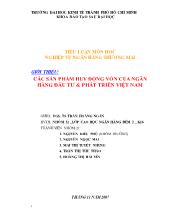 Tiểu luận Giới thiệu: các sản phẩm huy động vốn của ngân hàng đầu tư và phát triển Việt Nam