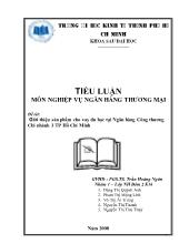 Tiểu luận Giới thiệu sản phẩm cho vay du học tại Ngân hàng Công thương Chi nhánh 3 TP Hồ Chí Minh