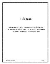 Tiểu luận Giới thiệu sản phẩm cho vay mua xe ôtô theo chương trình “công thức 1%” (f1%) của ngân hàng TMCP phát triển nhà tp.HCM (hdbank)