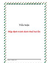 Tiểu luận Hiệp định tránh đánh thuế hai lần