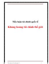 Tiểu luận Khủng hoảng tài chính thế giới