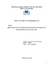 Tiểu luận Khủng hoảng tài chính và khủng hoảng nợ quốc tế rủi ro tiềm ẩn của Việt Nam