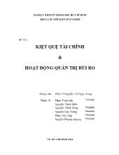 Tiểu luận Kiệt quệ tài chính và hoạt động quản trị rủi ro