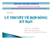 Tiểu luận Lý thuyết về hợp đồng kỳ hạn