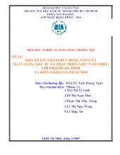 Tiểu luận Một số sản phẩm huy động vốn của ngân hàng đầu tư và phát triển Việt Nam (bidv) chi nhánh gia định và kiến nghị sản phẩm mới