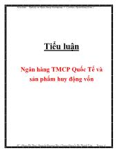 Tiểu luận Ngân hàng thương mại cổ phần Quốc Tế và sản phẩm huy động vốn