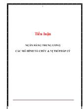 Tiểu luận Ngân hàng trung ương các mô hình tổ chức và vị trí pháp lý
