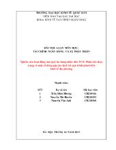 Tiểu luận Nghiên cứu hoạt động của Quỹ tín dụng nhân dân TYM. Phân tích thực trạng và một số đóng góp của Quỹ tới quá trình phát triển kinh tế địa phương