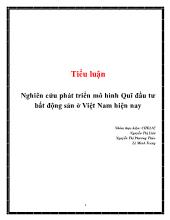 Tiểu luận Nghiên cứu phát triển mô hình Quĩ đầu tư bất động sản ở Việt Nam hiện nay