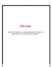 Tiểu luận Những ứng dụng của ngân hàng trực tuyến và hiệu quả của ngân hàng cộng đồng