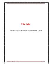 Tiểu luận Phân tích Báo cáo tài chính Vietcombank 2008 – 2012