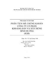 Tiểu luận Phân tích mã chứng khoán công ty cổ phần khoáng sản và xây dựng bình dương (ksb)