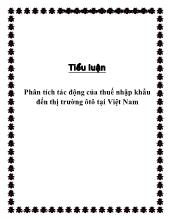 Tiểu luận Phân tích tác động của thuế nhập khẩu đến thị trường ôtô tại Việt Nam