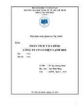 Tiểu luận Phân tích tài chính công ty cổ phần cơ điện lạnh ree