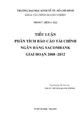 Tiểu luận Phân tích tài chính ngân hàng Sacombank giai đoạn 2008- 2012