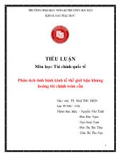 Tiểu luận Phân tích tình hình kinh tế thế giới hậu khủng hoảng tài chính toàn cầu