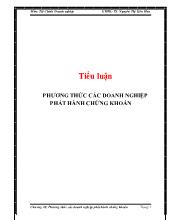 Tiểu luận Phương thức các doanh nghiệp phát hành chứng khoán