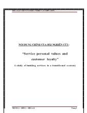 Tiểu luận Service personal values and customer loyalty