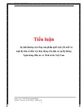 Tiểu luận Sự ảnh hưởng của tổng sản phẩm quốc nội, lãi suất và mật độ dân số đến việc huy động vốn dân cư tại hệ thống Ngân hàng Đầu tư và Phát triển Việt Nam