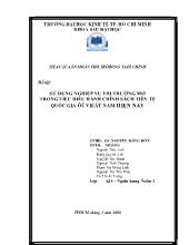 Tiểu luận Sử dụng nghiệp vụ thị trường mở trong việc điều hành chính sách tiền tệ quốc gia ở Việt Nam hiện nay