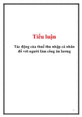 Tiểu luận Tác động của thuế thu nhập cá nhân đố với người làm công ăn lương