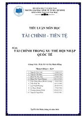 Tiểu luận Tài chính trong xu thế hội nhập quốc tế