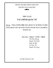 Tiểu luận Tăng cường hiệu quả quản lý, sử dụng và khả năng hoàn trả nợ nước ngoài tránh nguy cơ khủng hoảng nợ