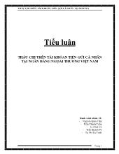 Tiểu luận Thấu chi trên tài khỏan tiền gửi cá nhân tại ngân hàng ngọai thương Việt Nam