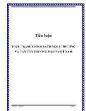 Tiểu luận Thực trạng chính sách ngoại thương và cán cân thương mại ở Việt Nam