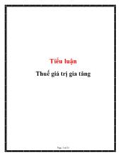 Tiểu luận Thuế giá trị gia tăng