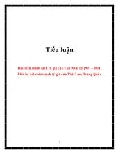 Tiểu luận Tìm hiểu chính sách tỷ giá của Việt Nam từ 1997 - 2011. Liên hệ với chính sách tỷ giá của Thái Lan, Trung Quốc
