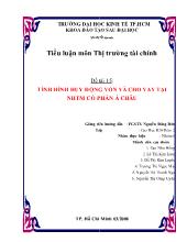 Tiểu luận Tình hình huy động vốn và cho vay tại NHTM cổ phần á châu